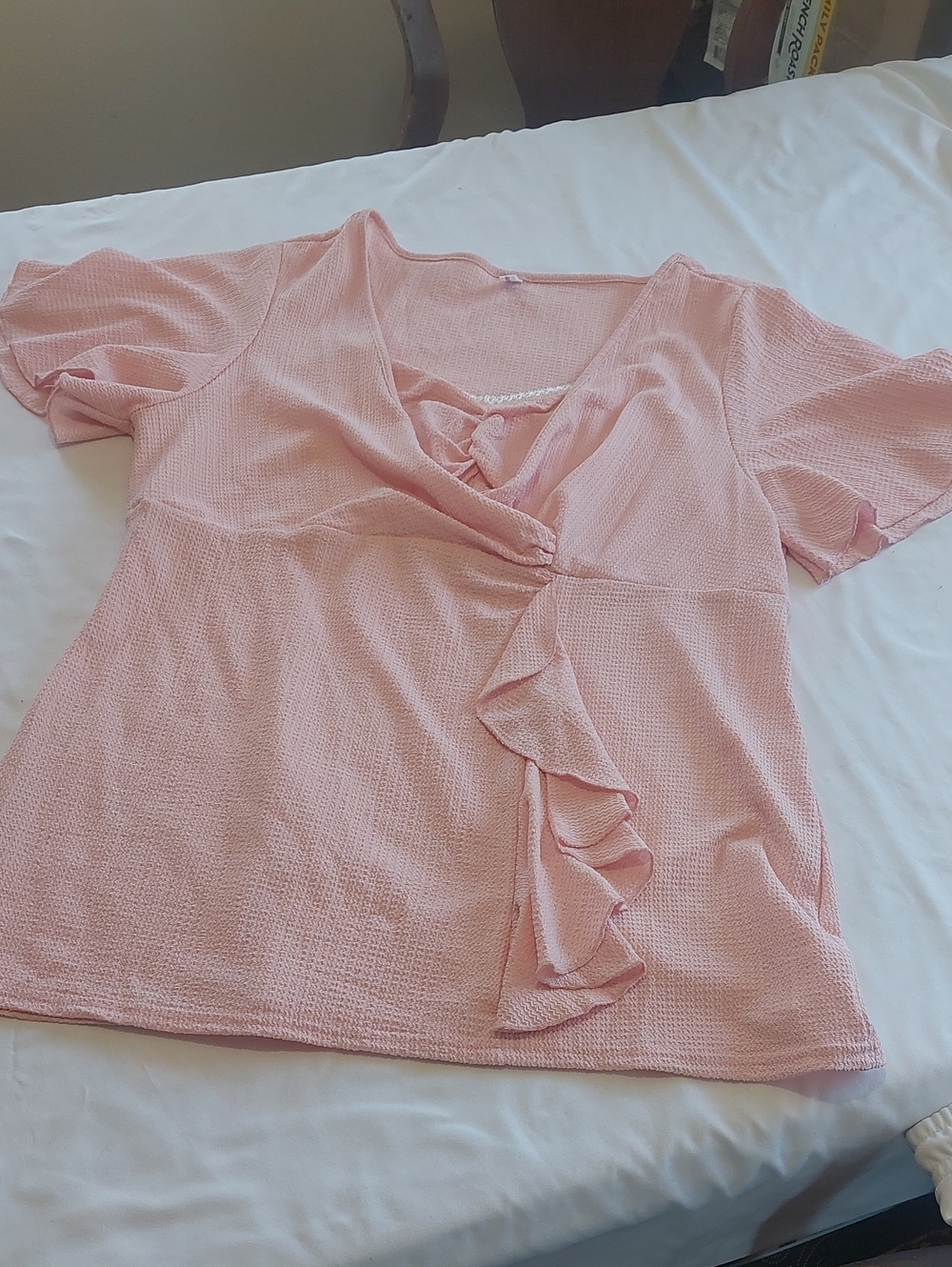 Rosegal Light Pink Ruffle With A Tank Under Made To Look Like 2 Pieces .Size 2x